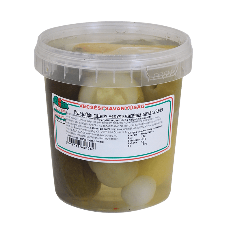 Füles-féle vegyes darabos savanyúság 800 g / 400 g csípős