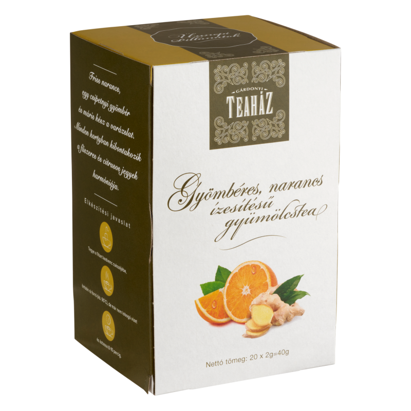 Gárdonyi Teaház gyümölcstea 20x2 g filteres, gyömbéres-narancs ízesítésű
