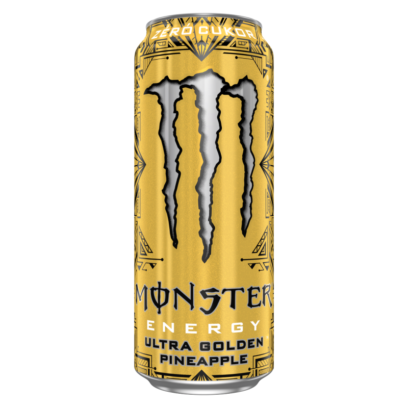 Monster Energy Ultra Golden Pineapple szénsavas ananász ízű ital koffeinnel és édesítőszerekkel 500 ml