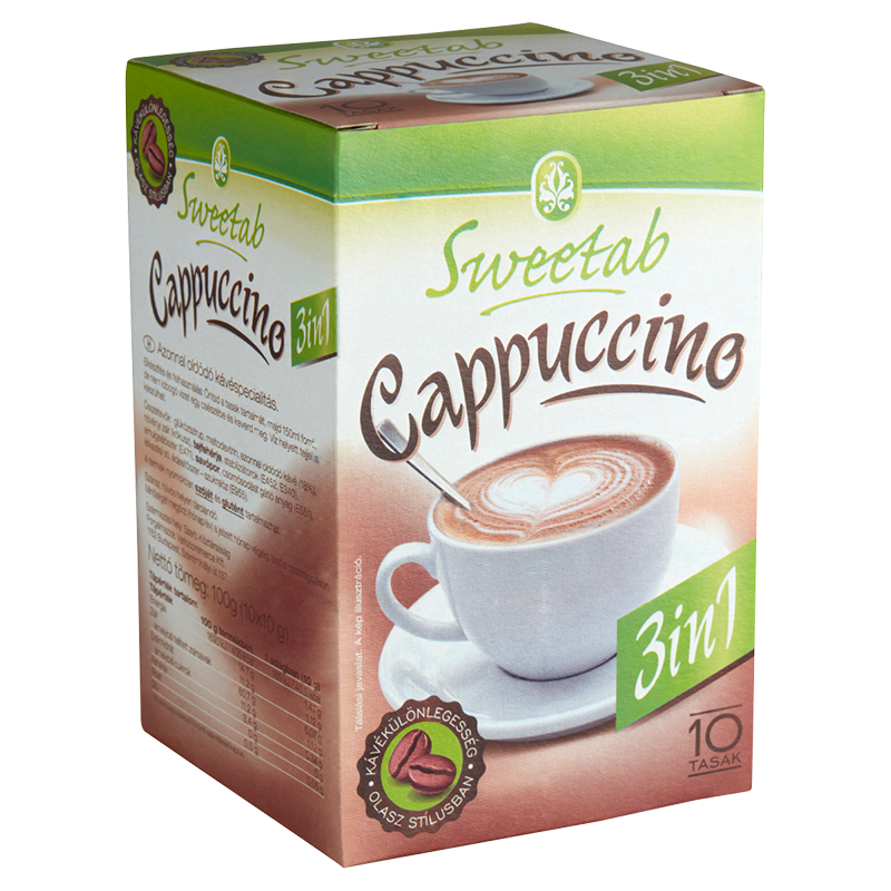 Sweetab 3in1 cappuccino azonnal oldódó kávéspecialitás 10x10 g