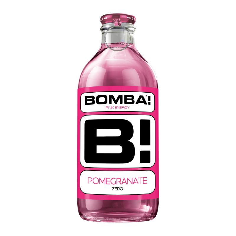 Bomba! Pink Zero koffeintartalmú szénsavas ital 250 ml gránátalma ízű, üveges