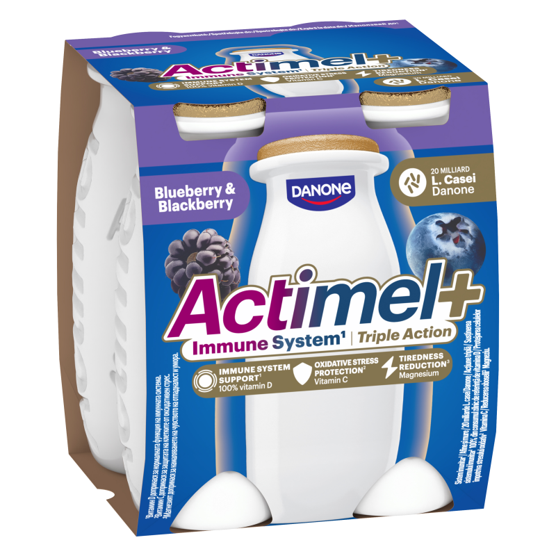 Danone Actimel+ Triple Action joghurtital 4x100 g áfonya-szeder