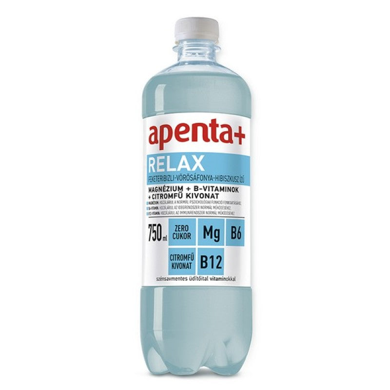 Apenta+ Relax szénsavmentes üdítő 0,75 l feketeribizli-vörösáfonya-hibiszkusz