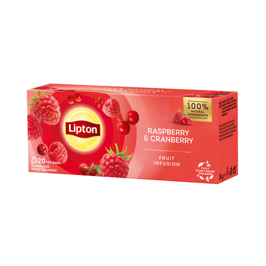 Lipton málna & vörös áfonya ízesítésű filteres gyümölcstea 20x1,6 g