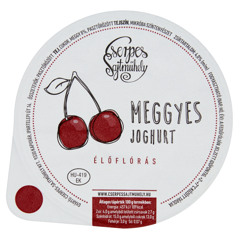 Cserpes joghurt 250 g meggyes