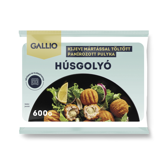 Gallio kijevi mártással töltött panírozott pulyka húsgolyó 600 g