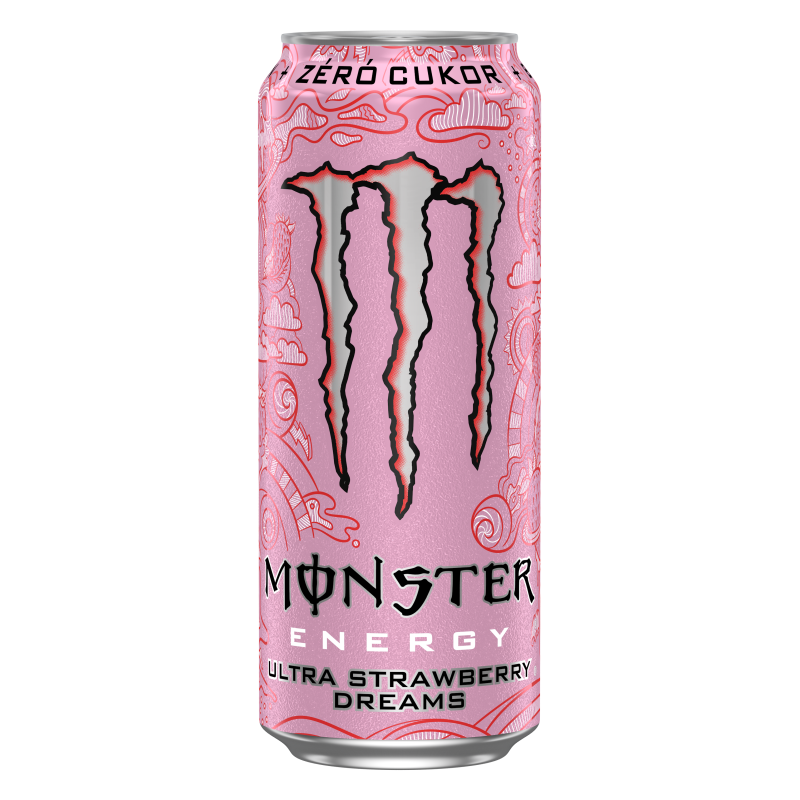 Monster Energy Ultra Strawberry Dreams Zero cukor szénsavas ital koffeinnel 500 ml