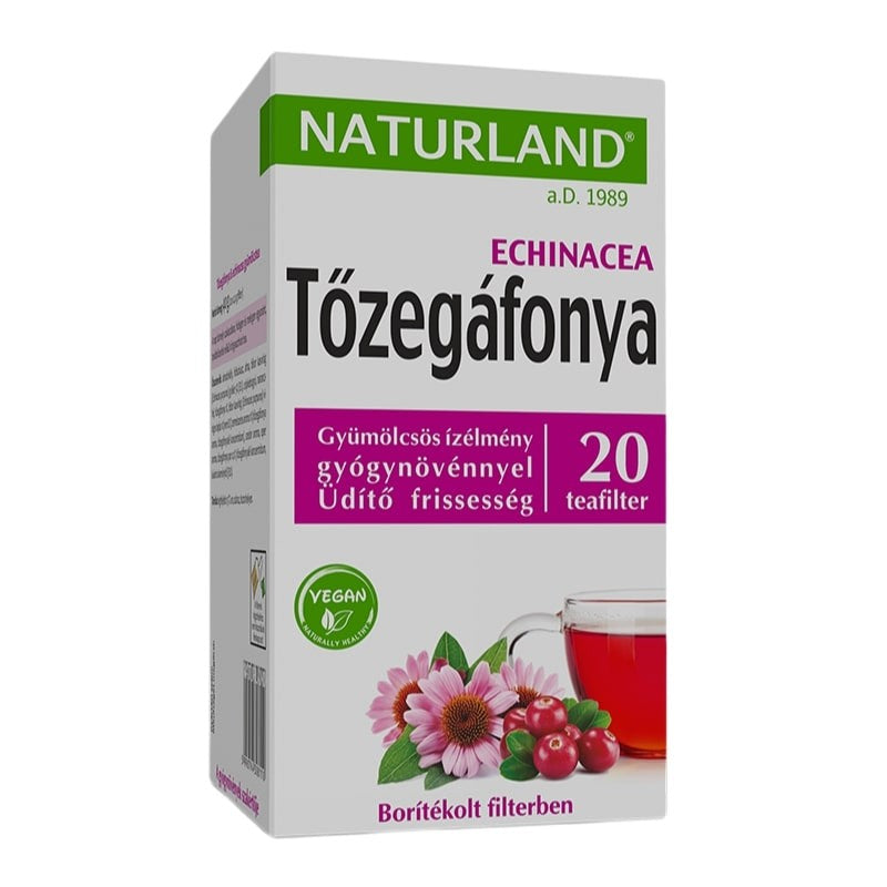 Naturland Gyümölcstea tőzegáfonya+echinacea 20x2 g