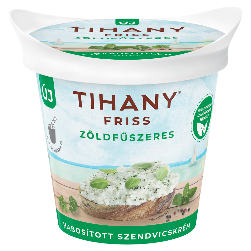 Tihany Friss habosított szendvicskrém 140 g zöldfűszeres