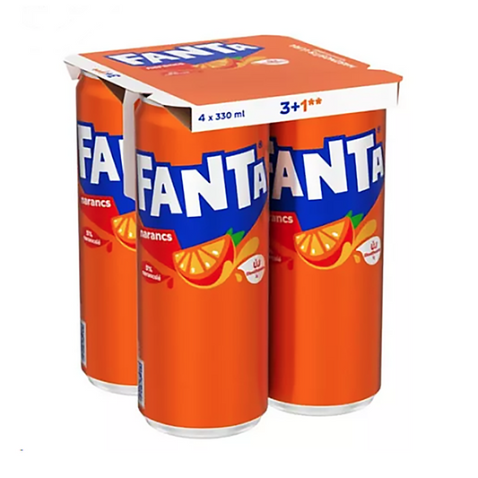 Fanta narancs ízű szénsavas üdítőital 4x0,33 l dobozos