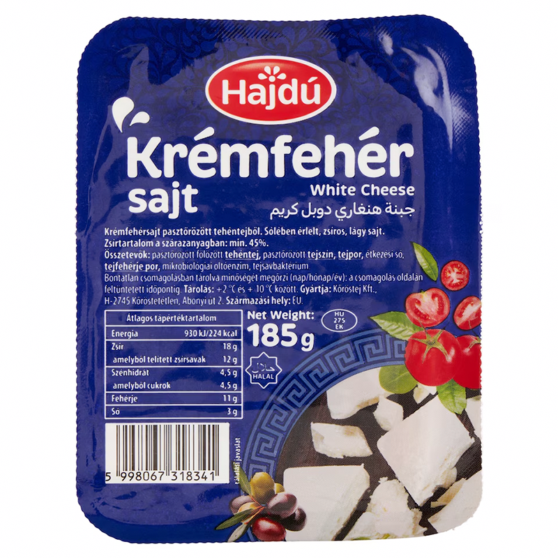 Hajdú krémfehér sajt 185 g