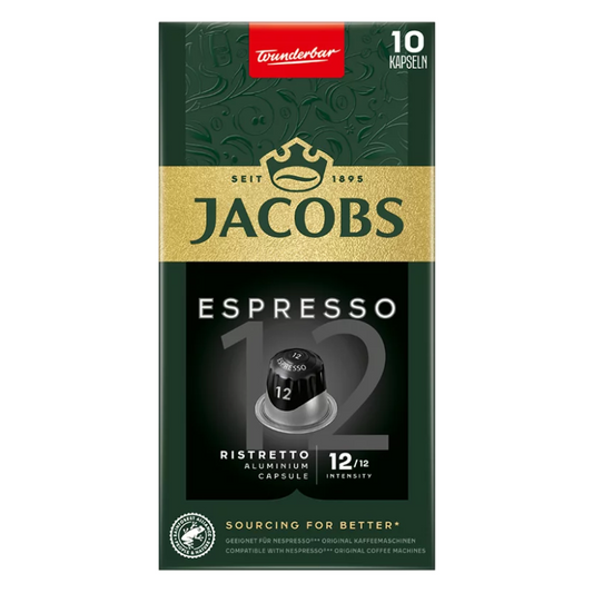 Jacobs Espresso 12 kávékapszula 10 db ristretto Nespresso ®kávégép kompatibilis termék