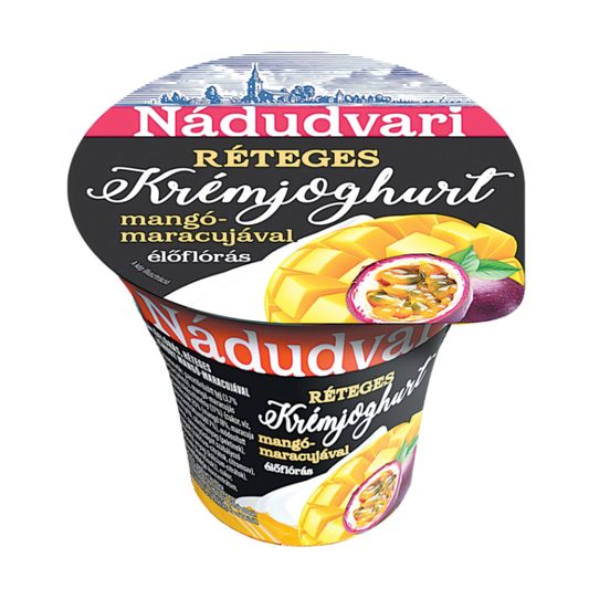 Nádudvari élőflórás réteges krémjoghurt 180 g mangó-maracujával magó-maracuja