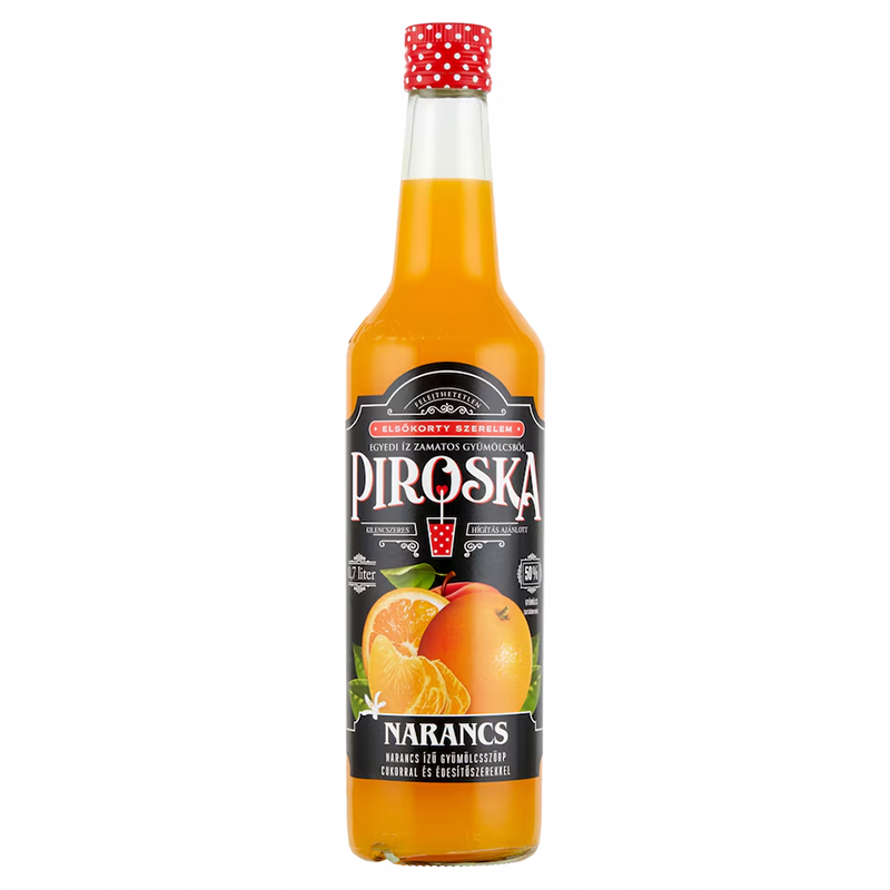 Piroska gyümölcsszörp 0,7 l narancs, édesítőszerrel