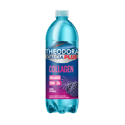 Theodora Calcia Plus Collagen enyhén szénsavas üdítőital 0,7 l szeder-levendula ízű